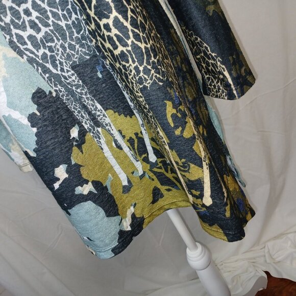 JESS AND JANE "KENYA" CHIFFON CONTRAST TUNIC, SIZE MEDIUM - Picture 8 of 10